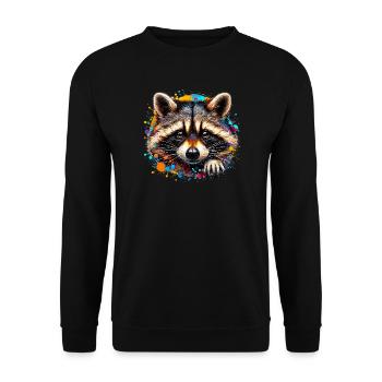 Raccoon - Unisex Sweatshirt - black - Front - Alina (178cm) & Michal (187cm)