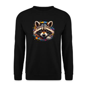Raccoon - Unisex Sweatshirt - black - Front - Alina (178cm) & Michal (187cm)