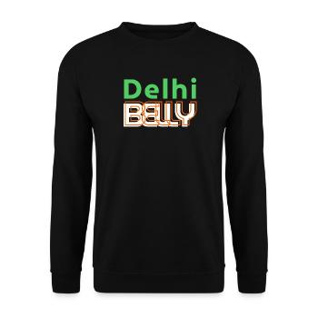 Delhi Belly Neon Logo Tee - Unisex Sweatshirt - black - Front - Alina (178cm) & Michal (187cm)