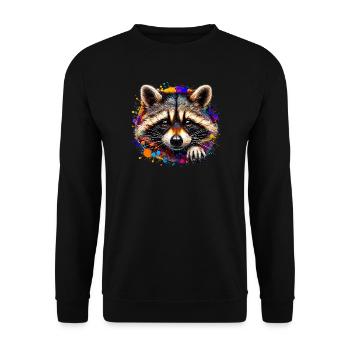 Raccoon - Unisex Sweatshirt - black - Front - Alina (178cm) & Michal (187cm)