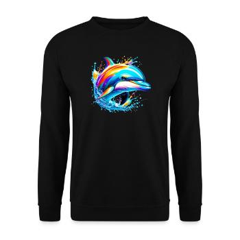 Delfin - Unisex Pullover - Schwarz - Vorne - Alina (178cm) & Michal (187cm)