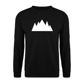 Bergsilhouette Glanzkontrast - Unisex Pullover - Schwarz - Vorne - Alina (178cm) & Michal (187cm)