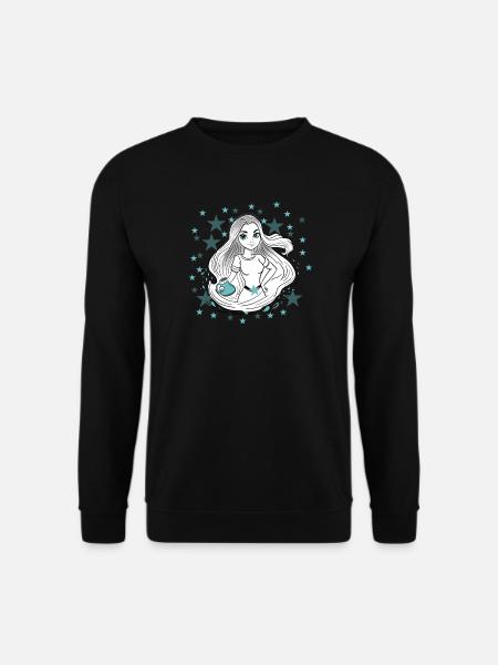 Sternzeichen Wassermann Frau Mädchen - Unisex Pullover - Schwarz