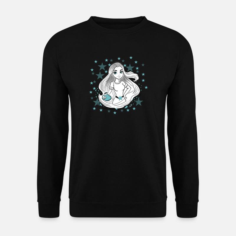 Sternzeichen Wassermann Frau Mädchen - Unisex Pullover - Schwarz