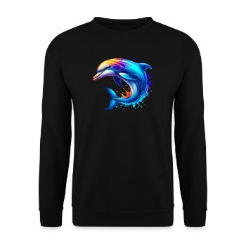 Delfin - Unisex Pullover - Schwarz - Vorne - Alina (178cm) & Michal (187cm)