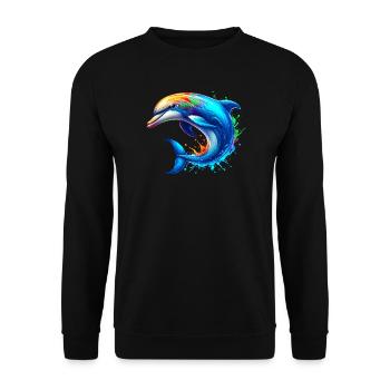 Dauphin - Sweat-shirt Unisexe - noir - Devant - Alina (178cm) & Michal (187cm)