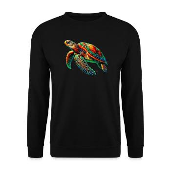 Tortue marine - Sweat-shirt Unisexe - noir - Devant - Alina (178cm) & Michal (187cm)
