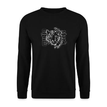 Tiger + Leo "BRAVE AND STRONG" - Unisex Sweatshirt - black - Front - Alina (178cm) & Michal (187cm)