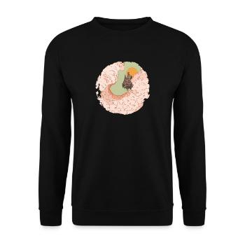 Das fliegende Schloss in den Wolken – Kunstfantasie - Unisex Pullover - Schwarz - Vorne - Alina (178cm) & Michal (187cm)