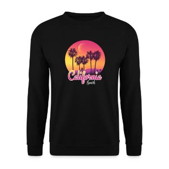 Coucher de soleil sur la plage de Californie - Sweat-shirt Unisexe - noir - Devant - Alina (178cm) & Michal (187cm)
