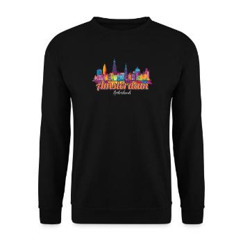 Silhouette arc-en-ciel d’Amsterdam - Sweat-shirt Unisexe - noir - Devant - Alina (178cm) & Michal (187cm)
