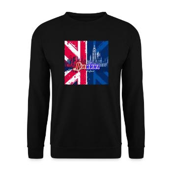 London Union Jack Skyline - Unisex Sweatshirt - black - Front - Alina (178cm) & Michal (187cm)
