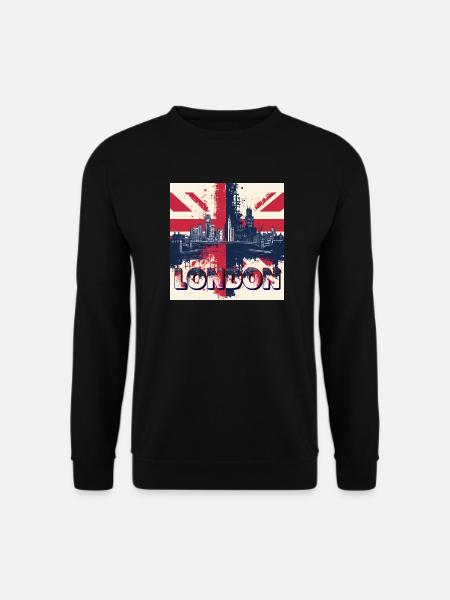 London Skyline Union Jack Splash - Unisex Sweatshirt - black