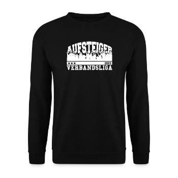 Aufsteiger 2025 Verbandsliga Aufstieg Fußball - Unisex Pullover - Schwarz - Vorne - Alina (178cm) & Michal (187cm)