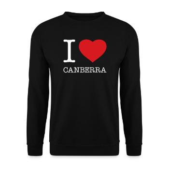I LOVE CANBERRA - Unisex Pullover - Schwarz - Vorne - Alina (178cm) & Michal (187cm)