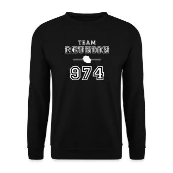 TEAM REUNION 974 - Sweat-shirt Unisexe - noir - Devant - Alina (178cm) & Michal (187cm)