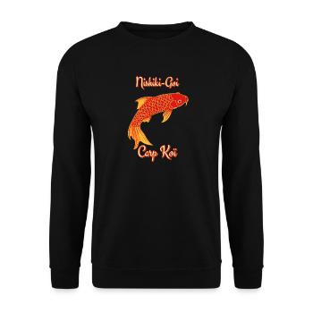Carpe koi Nishiki-Goi - Sweat-shirt Unisexe - noir - Devant - Alina (178cm) & Michal (187cm)
