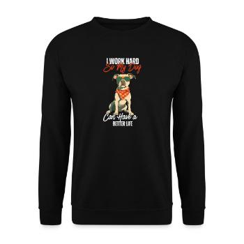 Je travaille dur pour que mon chien ait une meilleure vie - Sweat-shirt Unisexe - noir - Devant - Alina (178cm) & Michal (187cm)