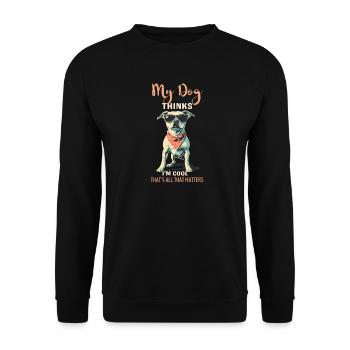 Un chien cool qui pense que je suis cool bandana - Sweat-shirt Unisexe - noir - Devant - Alina (178cm) & Michal (187cm)