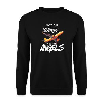 Not All Wings Are for Angels - Unisex Sweatshirt - black - Front - Alina (178cm) & Michal (187cm)