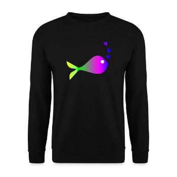 FISCH. SARDINE. APRILSCHERZ. MEER. OZEAN - Unisex Pullover - Schwarz - Vorne - Alina (178cm) & Michal (187cm)