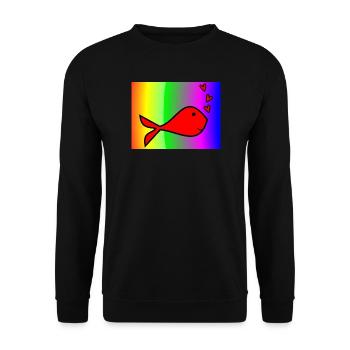 FISH. SARDINE. APRIL FOOL. SEA. OCEAN - Unisex Sweatshirt - black - Front - Alina (178cm) & Michal (187cm)