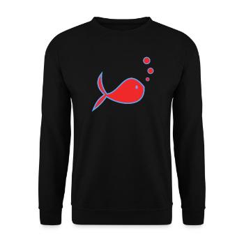 APRIL FOOL. FISH. SARDINE. ANNIVERSARY - Unisex Sweatshirt - black - Front - Alina (178cm) & Michal (187cm)