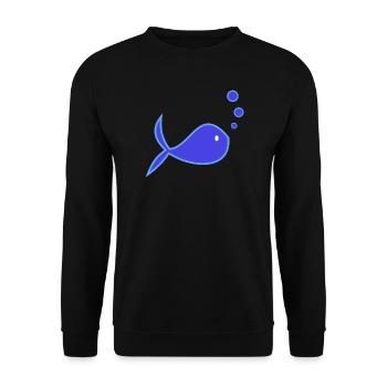 FISCH. SARDINE. APRILSCHERZ. MEER. OZEAN - Unisex Pullover - Schwarz - Vorne - Alina (178cm) & Michal (187cm)