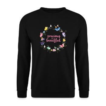precious & beautiful - Unisex Pullover - Schwarz - Vorne - Alina (178cm) & Michal (187cm)