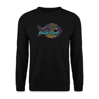 FISH. SARDINE. APRIL FOOL. ANNIVERSARY - Unisex Sweatshirt - black - Front - Alina (178cm) & Michal (187cm)