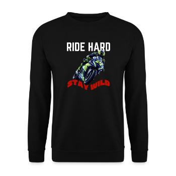 Roule dur, reste sauvage, moto rider - Sweat-shirt Unisexe - noir - Devant - Alina (178cm) & Michal (187cm)
