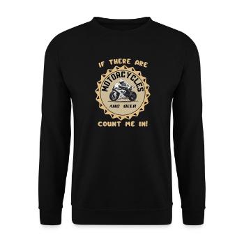 S’il y a des motos et de la bière - Sweat-shirt Unisexe - noir - Devant - Alina (178cm) & Michal (187cm)