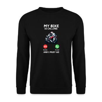 Mon vélo m’appelle - Sweat-shirt Unisexe - noir - Devant - Alina (178cm) & Michal (187cm)
