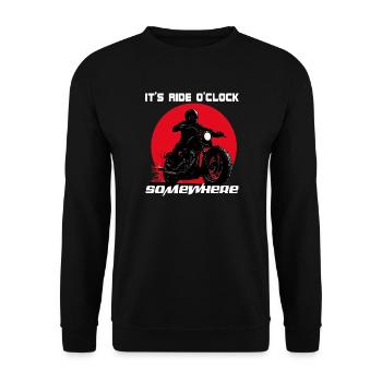 Cycliste Ride O’Clock - Sweat-shirt Unisexe - noir - Devant - Alina (178cm) & Michal (187cm)