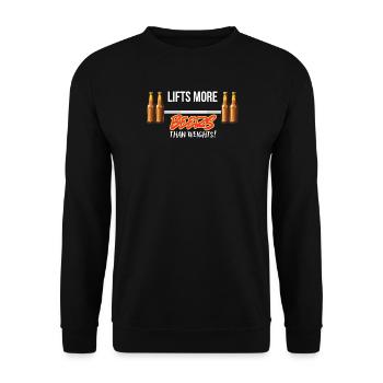 Beers Over Weights Gym-Grafik - Unisex Pullover - Schwarz - Vorne - Alina (178cm) & Michal (187cm)