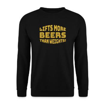 Soulève plus de bières que de poids - Sweat-shirt Unisexe - noir - Devant - Alina (178cm) & Michal (187cm)