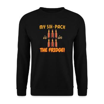 Six Pack in the Fridge - Unisex Sweatshirt - black - Front - Alina (178cm) & Michal (187cm)