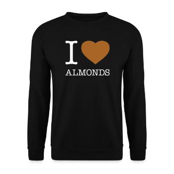 I LOVE ALMONDS - Unisex Sweatshirt - black - Front - Alina (178cm) & Michal (187cm)