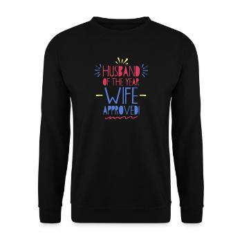 Épouse du mari de l’année approuvée - Sweat-shirt Unisexe - noir - Devant - Alina (178cm) & Michal (187cm)