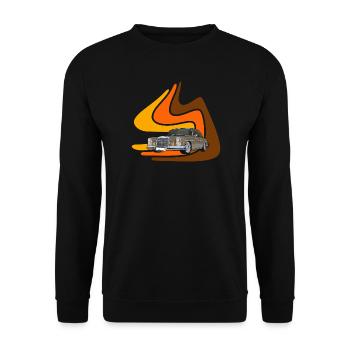 Retro Auto - Unisex Pullover - Schwarz - Vorne - Alina (178cm) & Michal (187cm)