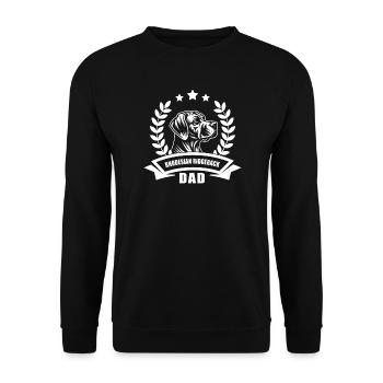 Bannière et couronne « Rhodesian Ridgeback Dad » - Sweat-shirt Unisexe - noir - Devant - Alina (178cm) & Michal (187cm)