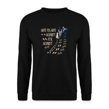 Frauchen Hund und Pferd - Unisex Pullover - Schwarz - Vorne - Alina (178cm) & Michal (187cm)