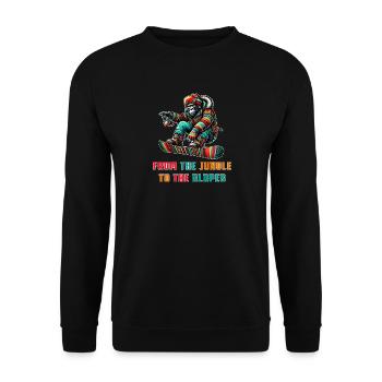 Gorilla Snowboard – Design - Unisex Pullover - Schwarz - Vorne - Alina (178cm) & Michal (187cm)
