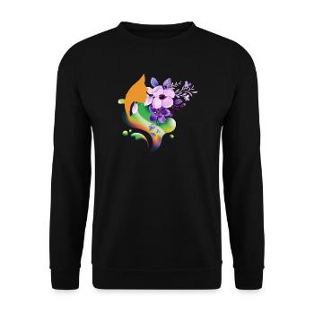 Floral Rainbow Silhouette - Unisex Sweatshirt - black - Front - Alina (178cm) & Michal (187cm)