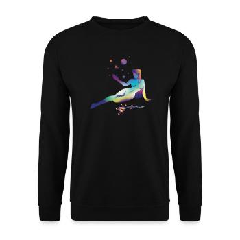 Cosmic Dreams Silhouette - Unisex Sweatshirt - black - Front - Alina (178cm) & Michal (187cm)