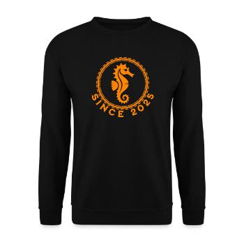 Seepferdchen Ozean Design - Unisex Pullover - Schwarz - Vorne - Alina (178cm) & Michal (187cm)