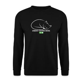Cat en mode d’économie d’énergie - Sweat-shirt Unisexe - noir - Devant - Alina (178cm) & Michal (187cm)