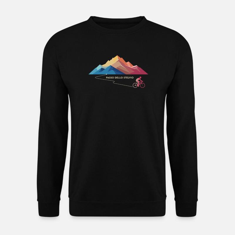 Radtour zum Stilfserjoch - Unisex Pullover - Schwarz