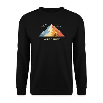 Radfahrer Alpe d'Huez Kunst - Unisex Pullover - Schwarz - Vorne - Alina (178cm) & Michal (187cm)