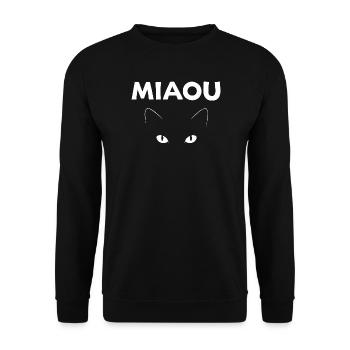 Mysterious Meow: Feline Gaze - Unisex Sweatshirt - black - Front - Alina (178cm) & Michal (187cm)